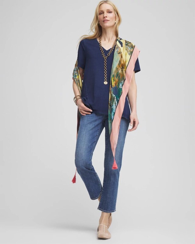 Denim V-Neck Tee - image 2